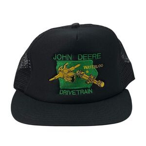 Vintage John Deere Drivetrain Waterloo Trucker Hat Snapback USA by King Louie